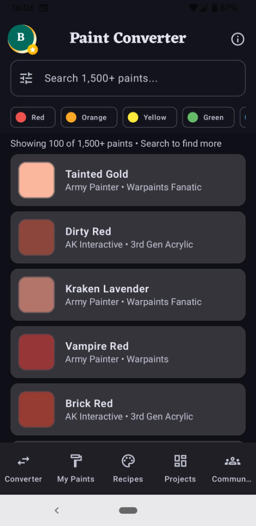 Brushforge Android Converter Screen