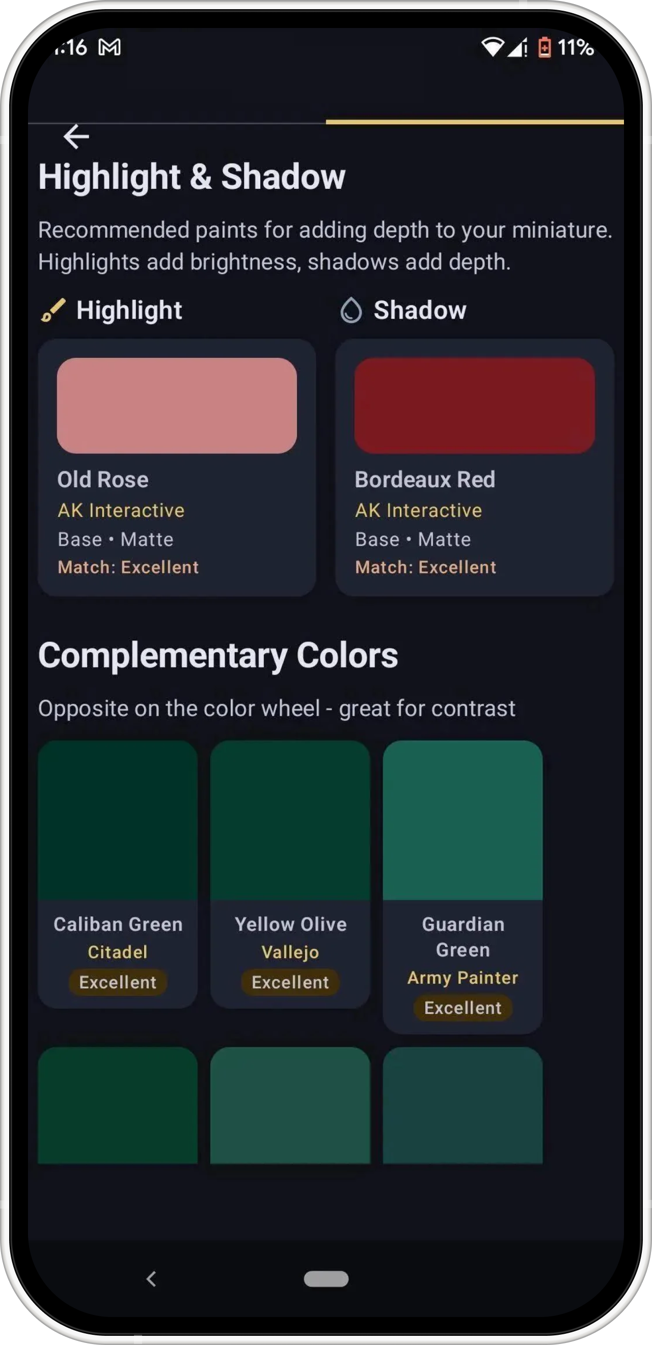 Similar and Complementary Paints