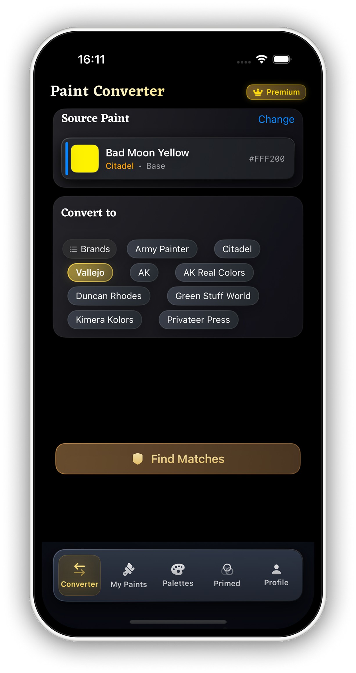 Match details screen